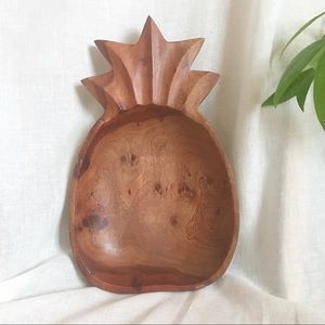 Vintage Teak Wood Hand Carved Shallow tray / bowl